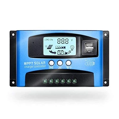 Imagen de SolaMr 30A Regulador de Carga Solar 12V/24V Panel la Batería con Pantalla LCD y Doble Puerto USB
