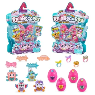 Imagen de Rainbocorns Itzy Glitzy Surprise Series 2, Huevos coleccionables, Paquete Doble Elephant,Owl Peluche Sorpresa Mascotas, Color 2 Unidades. (ZURU 9243)