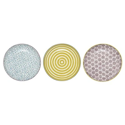 Imagen de Bloomingville Patrizia Platos para tartas (diámetro de 16 cm, tamaño pequeño, 3 unidades), color azul y morado