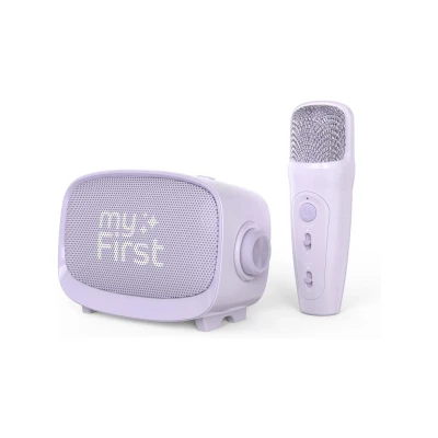Imagen de myFirst Voice 2 Karaoke Infantil portátil con micrófono inalámbrico y Altavoz Bluetooth, Efectos de Voz Divertidos Eco, para niños niñas (Violeta)