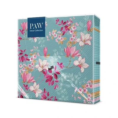 Imagen de PAW Servilletas Papel 3 Capas (33 x 33 cm) I 20 Unidades con Diseño de Naturaleza Decoradas para Cumpleaños, Fiesta, Decoupage Color: Magnolia
