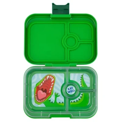 Imagen de Yumbox® Panino Bento Box a prueba de fugas, lonchera 4 compartimentos para niños y adultos; perfecta almuerzo empaquetado en sándwich, compacta 8.5 x 6 1.8 pulgadas, porciones