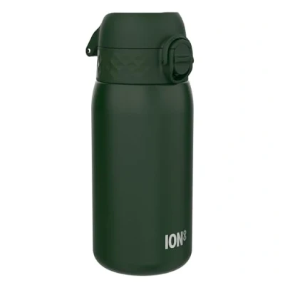 Imagen de Ion8 Botella Termica de Agua Acero Inoxidable para Niños, 320ml, a Prueba Fugas, Fácil Abrir, Cerradura Segura, Aptas Lavavajillas, Asa Transporte, Limpiar, Verde Oscuro