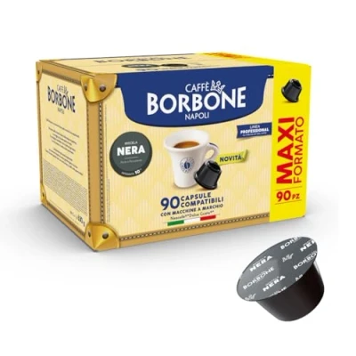Imagen de Caffè Borbone Mezcla de Café Negra 90 Cápsulas (6 cajas 15) Compatibles con Máquinas Nescafè Dolce Gusto