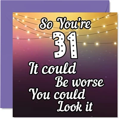 Imagen de Divertidas tarjetas de cumpleaños número 31 para hombres y mujeres Look It Divertida tarjeta papá, mamá, hijo, hija, hermano, hermana, tío, tía, primo, felicitación