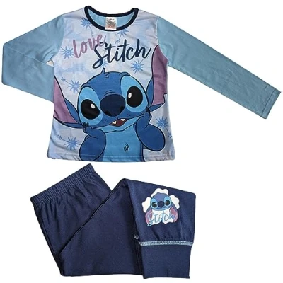 Imagen de Disney Girls Lilo and Stitch Pyjamas Long Sleeved 5 to 1 9 10 Years / 134 140 cms Blue,