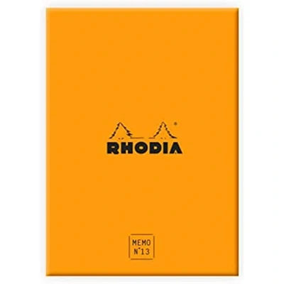 Imagen de Clairefontaine ES RHODIA 194053C Caja Memo Pad N13 Naranja A6 11,5 x 16 cm Rayado 240 Hojas 80g/m Práctico y Compacto Colección Rhodiatime