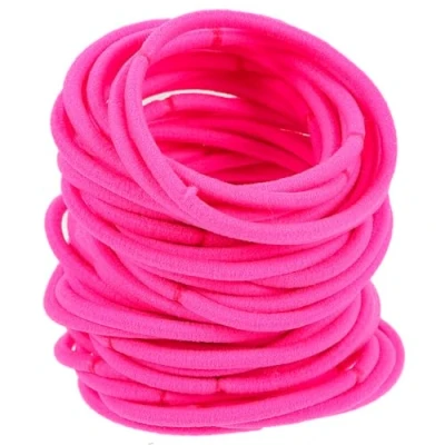 Imagen de frcolor elástica Gomas del pelo, No metal daños cola de caballo titular pelo bandas goma, pack 50 (Rosa)
