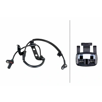 Imagen de HELLA 6PU 358 252 331 Sensor de ABS con clips fijación en el cable Hall 2polos 720mm KIA: cee‘d I Hatchback