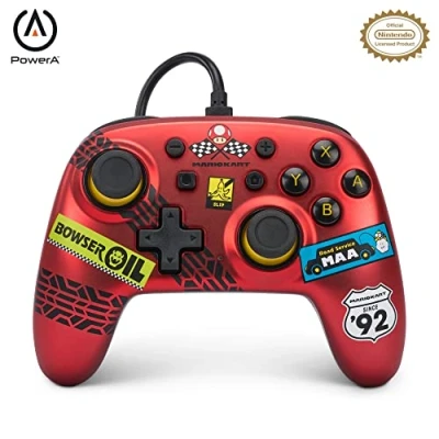 Imagen de El mando con cable PowerA Nano para Nintendo Switch Mario Kart: Racer Red
