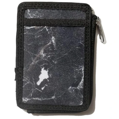 Imagen de DQL Cartera delgada minimalista con bolsillo frontal bloqueo RFID, para tarjetas mujeres y hombres, tarjetero cremallera., Mármol, de identificación