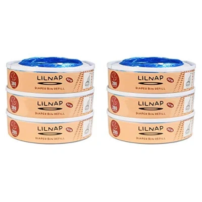 Imagen de LILNAP 6 Recambios compatible con el contenedor de pañales Angelcare recarga multicapa tratamiento EVOH antibacteriano (nuevo modelo)