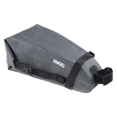 Imagen de EVOC Seat Pack WP 4, Bolsa de sillín Simple (Accesorio Ligero para Bicicletas, Trasera Dimensiones: 12 x 30 11 cm, Peso: 220 g, Volumen: 4 l), Gris Carbono