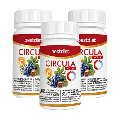 Imagen de BestDiet cápsulas Circula Activ con ingredientes naturales, diseñado para ayudar problemas derivados de una circulación sanguínea deficiente Pack 3 botes 30