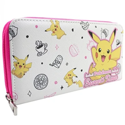 Imagen de Sweets Time Pika! Café Cartera Clutch Bolsillo para Monedas &amp; Tarjetero, Blanco