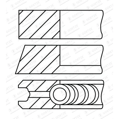 Imagen de Goetze ENGINE 08 433100 00 Juego de Segmentos Pistón 83 Diamond Coated AUDI: A4 B8 Avant, A8 D3, A5 Cabrio, VOLKSWAGEN: Touareg I