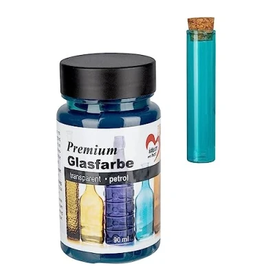 Imagen de Ideen mit Herz Pintura para cristal premium, transparente, resistente al agua, 90 ml (petróleo)