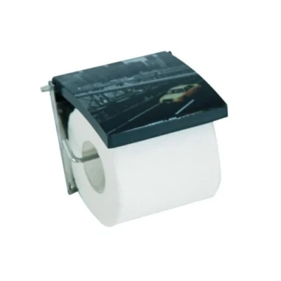 Imagen de MSV PORTAROLLOS MDF New, Acero Inoxidable, Nueva York, 15x11.5x13 cm