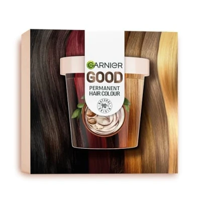 Imagen de GARNIER GOOD Coloración Permanente Kit de Recarga, Color Brillante, 100% Cobertura Canas, Duradero 8 Semanas, 90% Origen Natural, Sin Amoniaco, Vegano, Cruelty Free, 4.0 Castaño Cacao