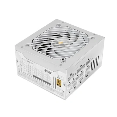 Imagen de Mars Gaming MPB850PSI, Fuente Alimentación Full Modular ATX 850W, 10 Años Seguridad, 80Plus Gold 90%, Ventilador SI 14cm, Tecnología AI2 RPM, DC y SMD, 3.1 PCIe 5.1, Conector 12V 2x6, Blanco