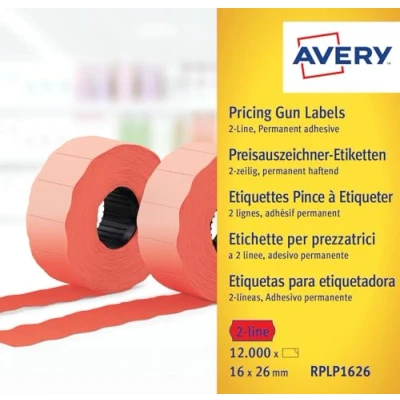Imagen de Avery Zweckform RPLP1626 Etiquetas de precio, 12000 unidades, rojo