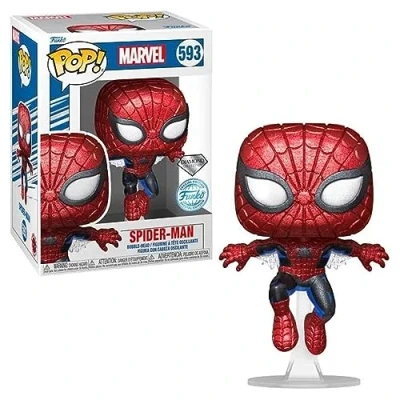 Imagen de Funko Pop! Marvel Spider Man First Appearance Diamond Glitter 80th Anniversary Special Edition Multicolor Exclusive Vinyl Figure #593