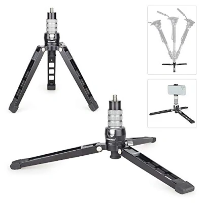 Imagen de Mini trípode de Mesa Stand INNOREL PW70, Se Puede Utilizar como Base para monopie cámara réflex Viene con Tornillos 1/4 a 3/8 Pulgada La Carga máxima es 33 Libras