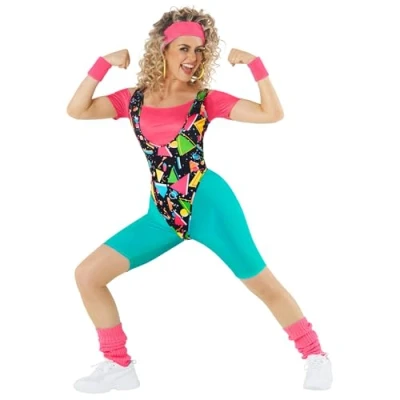 Imagen de Morph Disfraz Aerobic Años 80 Mujer, Aerobic, Gimnasta Disfraces 80, Despedida de Soltera, Mujer Carnaval Talla L