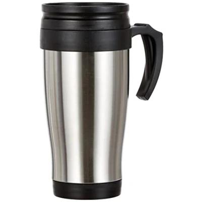 Imagen de axentia Taza de Viaje Acero Inoxidable 400 ml, con asa hermética y a Prueba Fugas, 8 cm