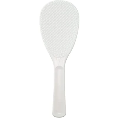 Imagen de Cuchara de servir paleta arroz Shamoji estilo japonés, espátula plástico blanco, fabricada en Japón, BSY23016 16cm