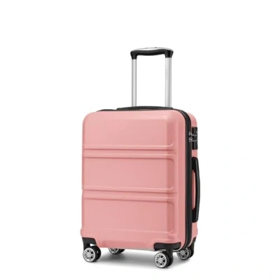 Imagen de Kono Maleta de Viaje con Material ABS Cabina Mano Cerradura TSA y 4 Ruedas（S,Rosa Oro）