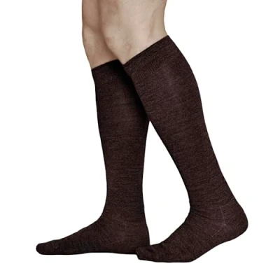 Imagen de vitsocks Calcetines Lana MERINO Invierno Largos Hasta la Rodilla Hombre Calientes Cómodos, marrón, 42 43