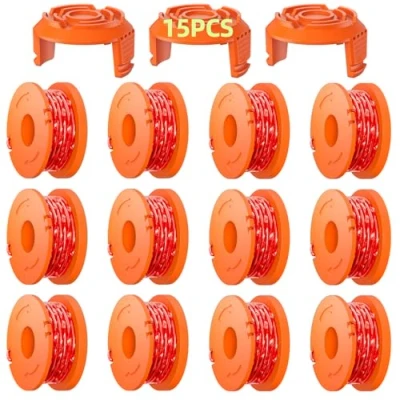 Imagen de Bobina De Hilo para Compatible con Worx Cortabordes, Carrete Cortabordes Apto Worx, 3m Largo, Ø 1,65mm, WA0010, WA0004(12 + 3 Cubierta)