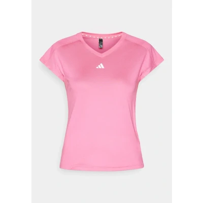 Imagen de adidas Mujer AEROREADY Train Essentials Minimal Branding V Neck tee, Pink Fusion/White, XS