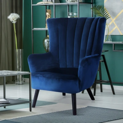 Imagen de Menzzo Vidal Silla de Terciopelo, Color Azul, 77