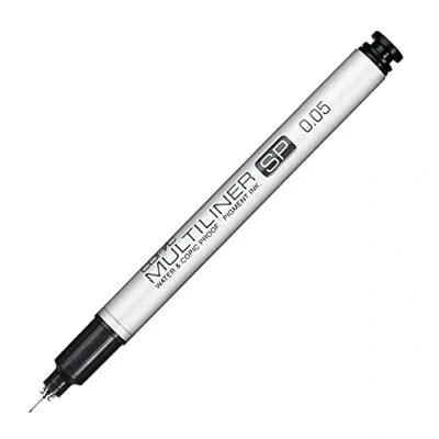 Imagen de Copic Multiliner SP 0,05 mm, Negro, Rotulador Fino de Aluminio con Punta Fina y Tinta pigmentada Resistente al Agua