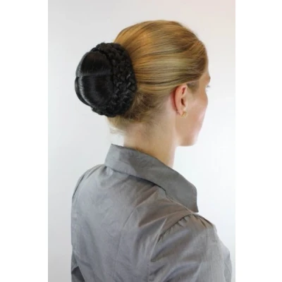Imagen de WIG ME UP Postizo negro cuidadosamente trenzado, moño con trenza, pelo moño, folclórico. N796 2