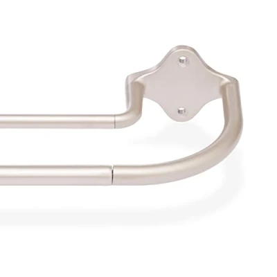 Imagen de Amazon Basics Barra de doble cortina opaca para oscurecer la habitación 122 a 224 cm, níquel