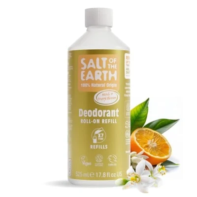 Imagen de Natural Deodorant Roll On Refill by Salt of the Earth, Neroli &amp; Orange Blossom Vegan, Long Lasting Protection, Leaping Bunny Approved, Made in UK 525ml