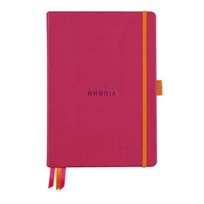 Imagen de Clairefontaine 118581C Rhodia GoalBook Cuaderno forrado (240 páginas numeradas en blanco, 14, 8 x 21 cm, 90 g, diseño de puntos, calendarios, indios, cubierta piel sintética), color rosa