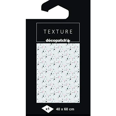 Imagen de Clairefontaine ES Décopatch TD804C Un paquet de 1 feuille papier Texture 40x60 cm, Terrazzo avec touches argentées