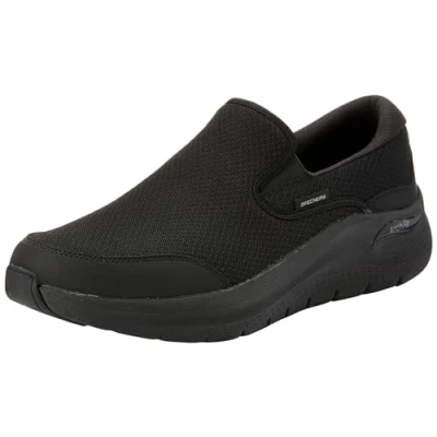 Imagen de Skechers Arch Fit 2.0 Vallo, Sin Cordones Hombre, Piel de Malla Negra, 42.5 EU
