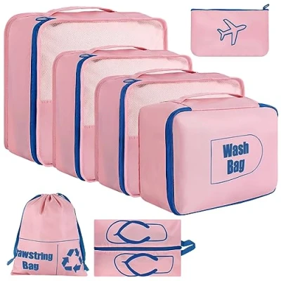 Imagen de AiQInu Organizador de Equipaje 7 Sets,Impermeable Maleta Viaje, Packing Cubes Para Ropa, Ropa Interior,Bolsa Zapatos Viaje