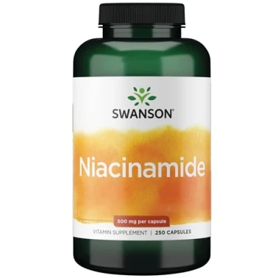 Imagen de Swanson, Niacinamide, 500mg, Vitamina B3, Sin Enjuague, 250 Cápsulas, Alta Dosificación, Testado en Laboratorio, Soja, Gluten, OGM