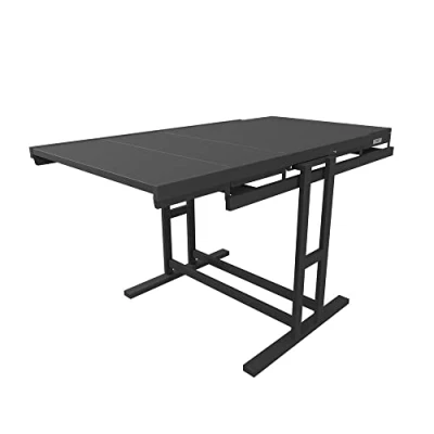 Imagen de BLUMIE Mesa Comedor Modular (L120 x l78 H77,5 cm) Convertible en Estanteria Estilo Industrial Color Ebano