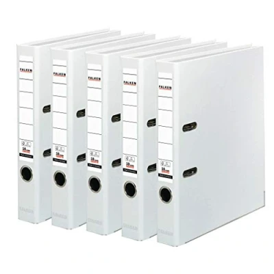 Imagen de Falken Carpeta de polipropileno colores, 3 y 5 unidades, color weiß 5er Pack schmal