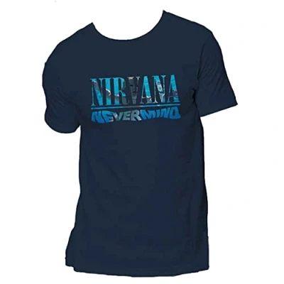 Imagen de Nirvana Nevermind Hombre Camiseta Azul Marino S 100% algodón Regular