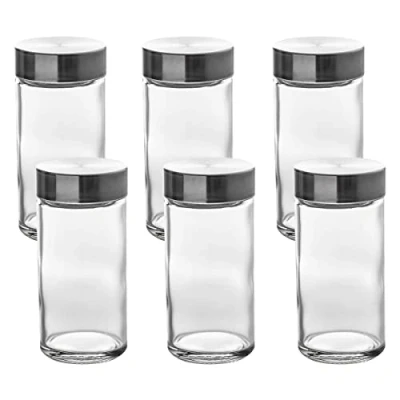 Imagen de 5 five simply smart 6 tarros de especias 80 ml con tapa acero inoxidable