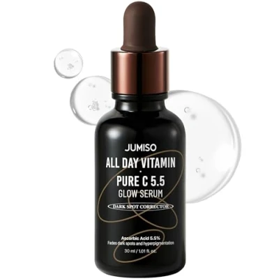 Imagen de Jumiso All Day Vitamin Pure C 5.5 Glow Serum, L Ascorbinsäure, Ferulasäure, Tocopherol, Alpha Arbutin, Serum für dunkle Flecken, Mattheit, feine Linien, parfümfrei, ohne Parabene, 30 ml