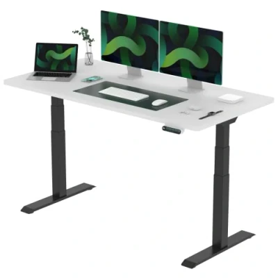 Imagen de FLEXISPOT E6 Escritorio Elevable Eléctrico Premium con Tablero Entero Certificado FSC(160X80)Standing Desk Mesa Ajustable en Altura 4 Memoria Inteligente para Oficina y Hogar Blanco Negro